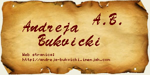 Andreja Bukvički vizit kartica